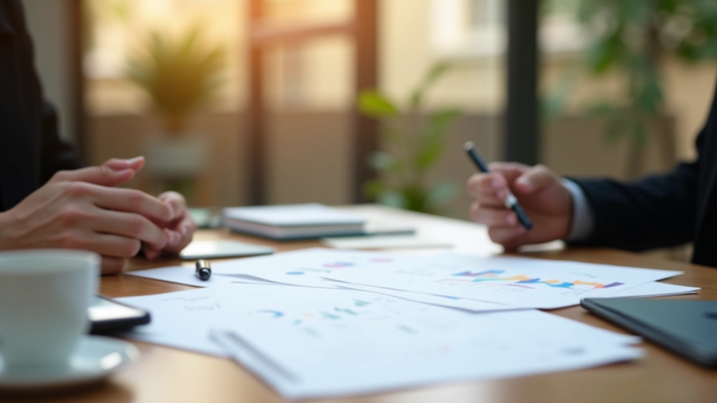Arbeitsbereich mit Finanzunterlagen und Analyse-Dokumenten
